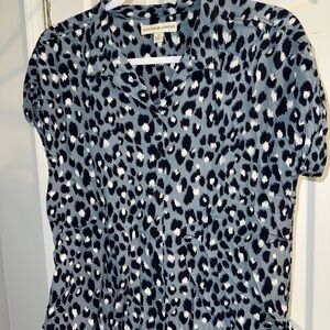 Alexander Jordan Women's Leopard Print Button Down Shirt